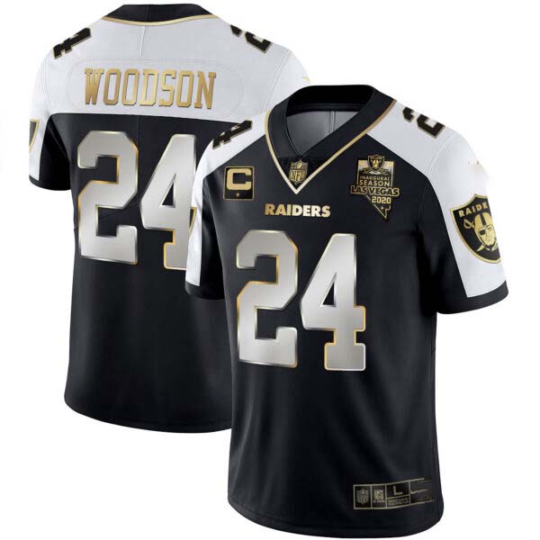 Men’s Raiders Alternate Vapor Black Gold & Black Inverted Limited Inaugural Season Patch – All Stitched