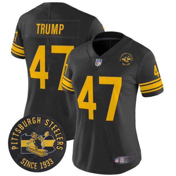Women’s Pittsburgh Steelers Throwback 1962 Vapor Limited Jersey – Est. 1933 Patch – All Stitched