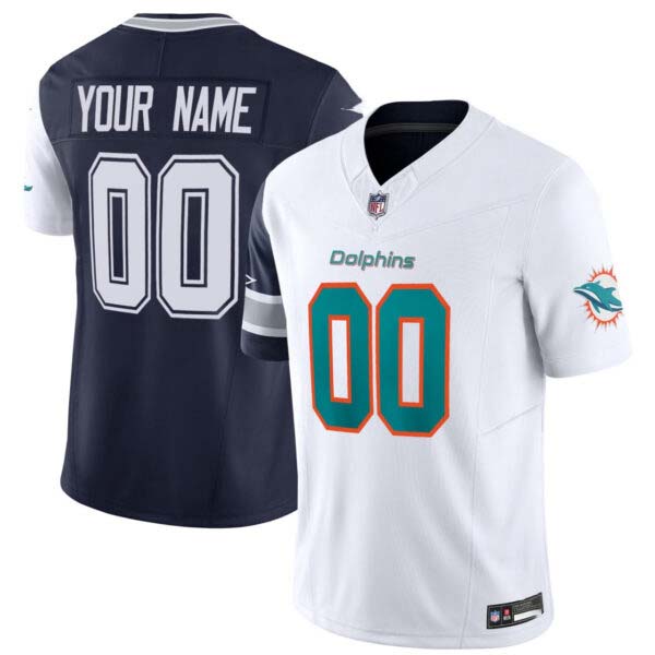 Miami Dolphins Mix Dallas Cowboys Custom Jersey – All Stitched