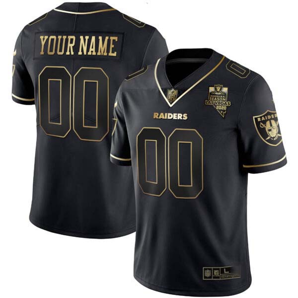 Raiders Inaugural Season Patch Gold & Split Custom Name and Number – All Stitched