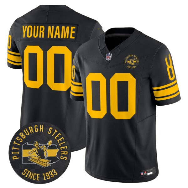Pittsburgh Steelers Throwback 1962 Vapor Limited Custom Jersey – Est. 1933 Patch – All Stitched