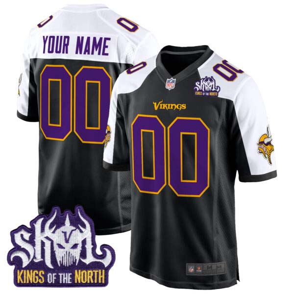 Minnesota Vikings King Of The North Patch Throwback Game Custom Jersey – All Stitched