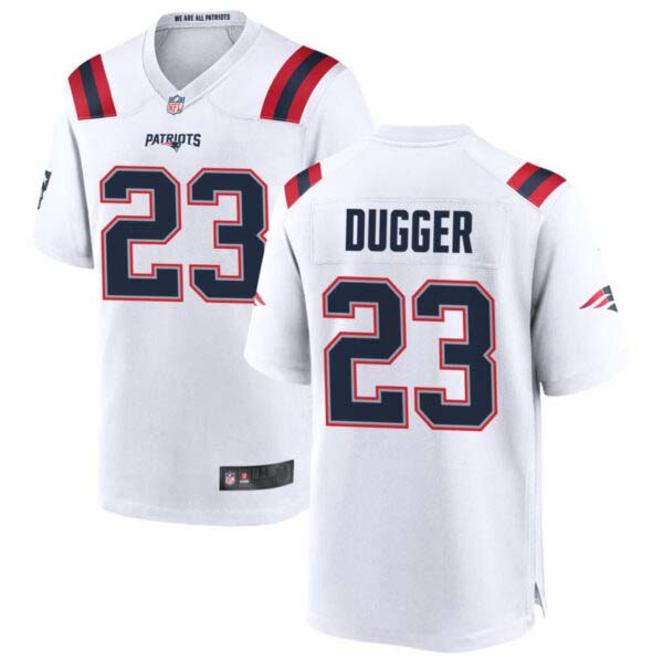 Kyle Dugger New England Patriots White Jersey – All Stitched