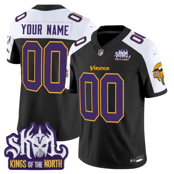 Minnesota Vikings King Of The North Patch Throwback Vapor Limited Custom Jersey V2 – All Stitched