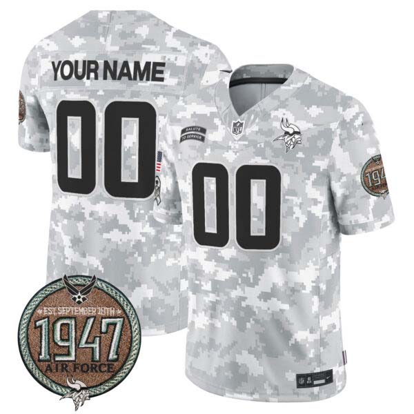 Vikings 2024 Salute to Service Establishment Year Patch Vapor Limited Custom Jersey – All Stitched