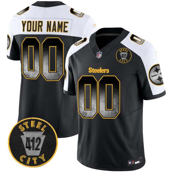 Steelers Arch Smoke 412 Patch Vapor Limited Custom Jersey – All Stitched