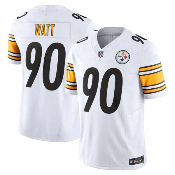 T.J. Watt Pittsburgh Steelers White Vapor F.U.S.E. Jersey – All Stitched