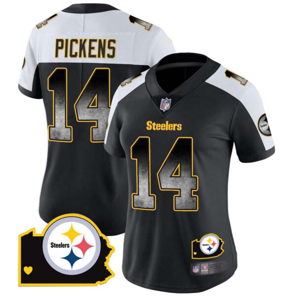 Women’s Steelers Arch Smoke Home Patch Vapor Jersey – All Stitched