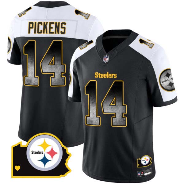 Men’s Steelers Arch Smoke Home Patch Vapor Jersey – All Stitched