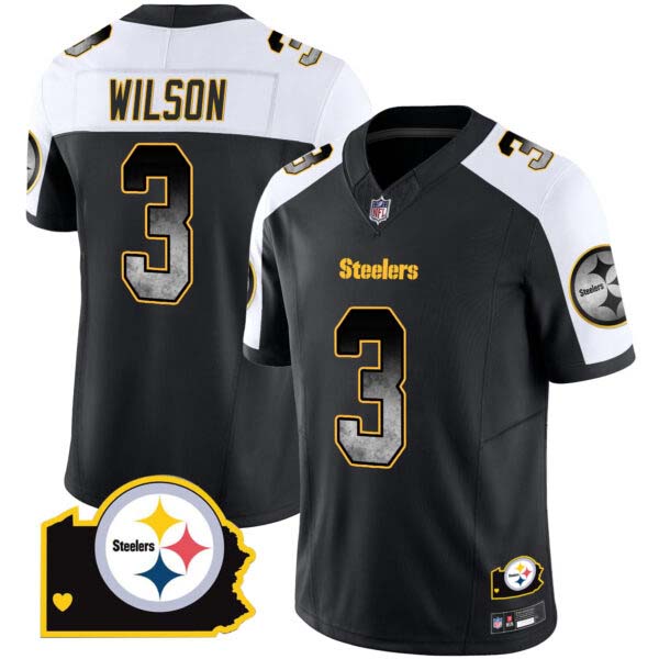 Russell Wilson Steelers Arch Smoke Home Patch Vapor Jersey – All Stitched