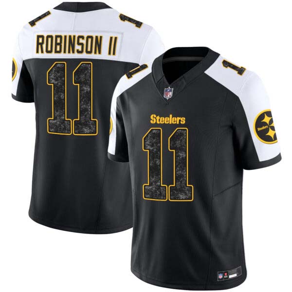 Men’s Steelers Grunge Vapor Limited Jersey – All Stitched