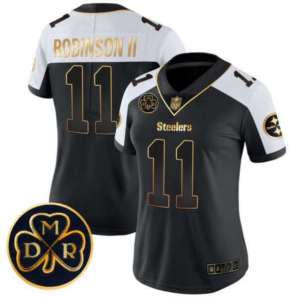 Women’s Steelers DMR Patch Gold Vapor Limited Jersey – All Stitched