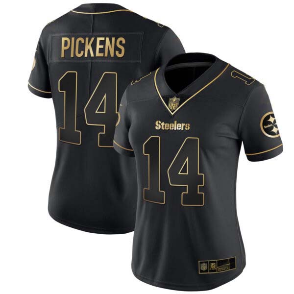 Women’s Steelers White Gold & Black Gold – All Stitched