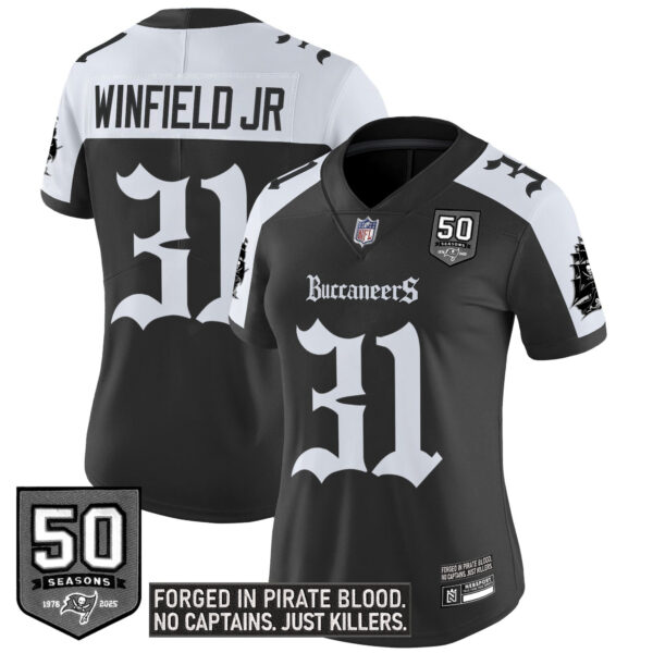 Women’s Tampa Bay Buccaneers ‘Gothic Pirate Shadows Edition’ Vapor Limited Jersey – All Stitched