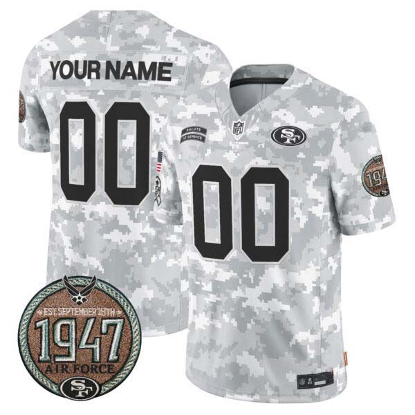 49ers 2024 Salute to Service Establishment Year Patch Vapor Limited Custom Jersey – All Stitched