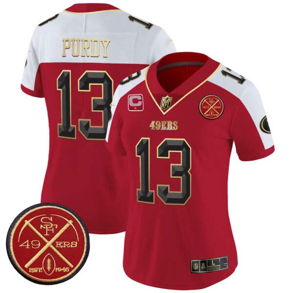Women’s 49ers Est.1946 Patch Vapor Limited Jersey V2 – All Stitched