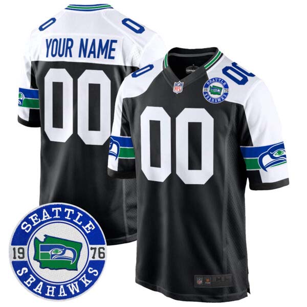 Seahawks Throwback Est. 1976 Patch Game Custom Jersey – All Stitched