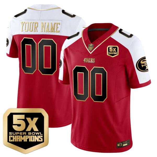 49ers 5x Super Bowl Champions Vapor Limited Custom Jersey – All Stitched