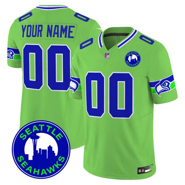 Seahawks 2025 Seattle City Patch Vapor Limited Custom Jersey – All Stitched