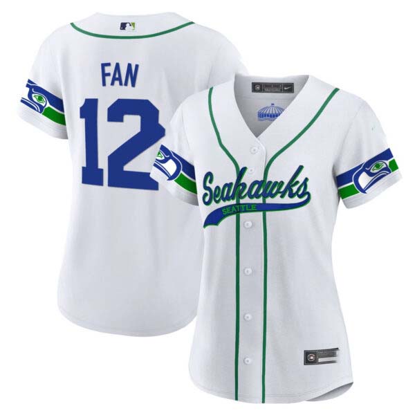 Women’s 12th Fan Seahawks Throwback & Gold Cool Base Jersey – All Stitched