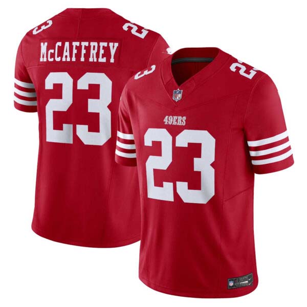 Christian McCaffrey San Francisco 49ers Vapor Jersey – Scarlet – All Stitched