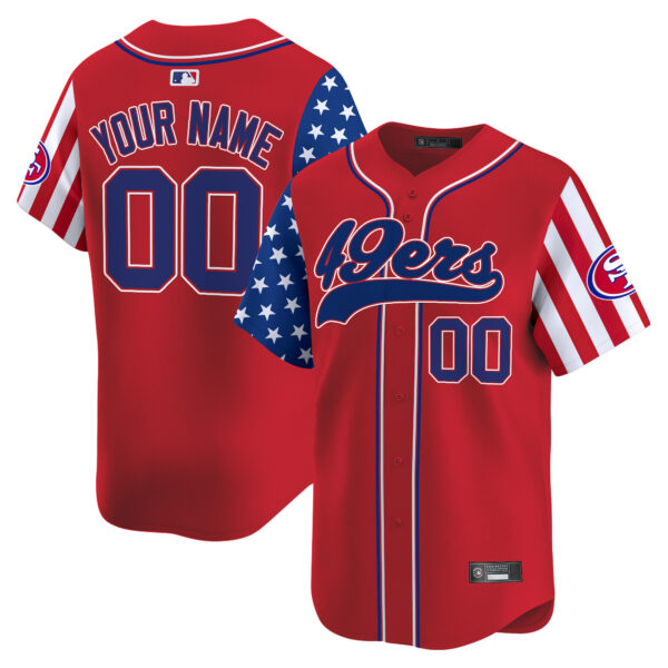 San Francisco 49ers 2025 Independence Day Vapor Baseball Custom Jersey – All Stitched