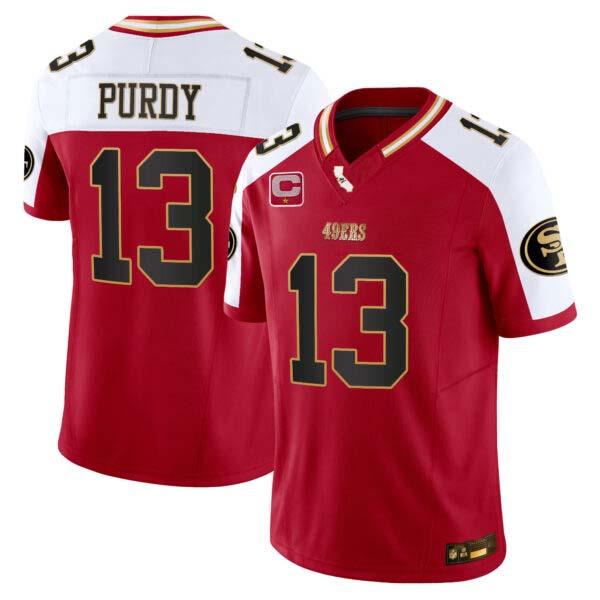 Men’s 49ers 2024 Gold Vapor Jersey – All Stitched