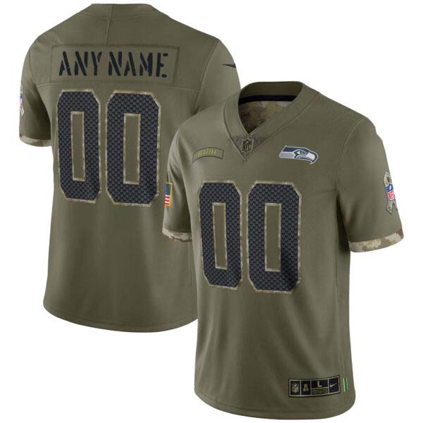 Seattle Seahawks 2022 Salute To Service Custom Jersey – All Stitched