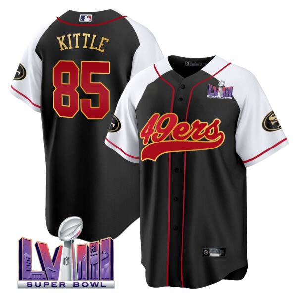 Men’s 49ers Super Bowl LVIII Patch Baseball Jersey – All Stitched