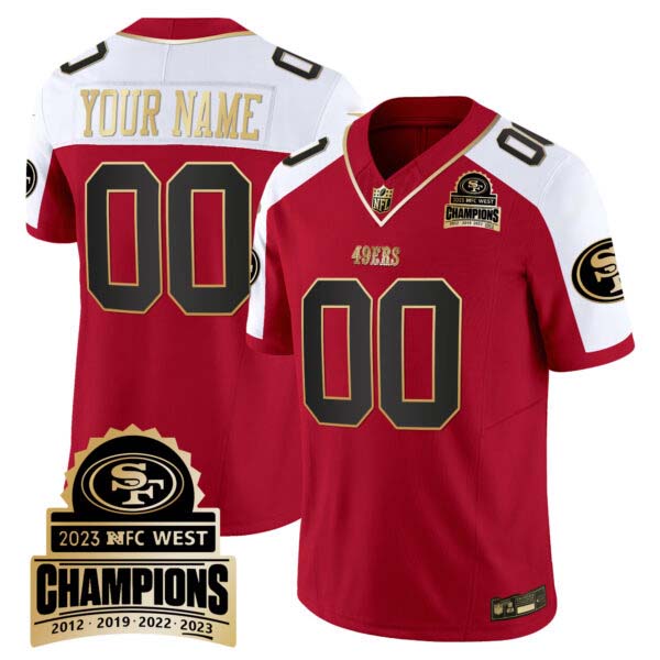 49ers 2023 NFC West Champions Patch Vapor Custom Jersey V4 – All Stitched