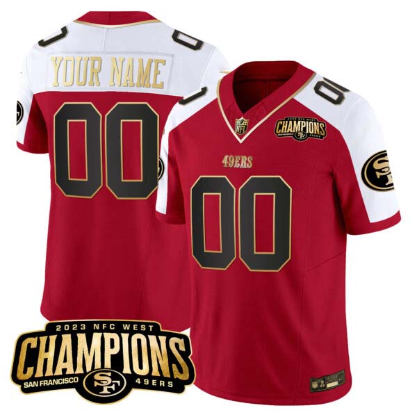 49ers 2023 NFC West Champions Patch Vapor Jersey V2 – All Stitched