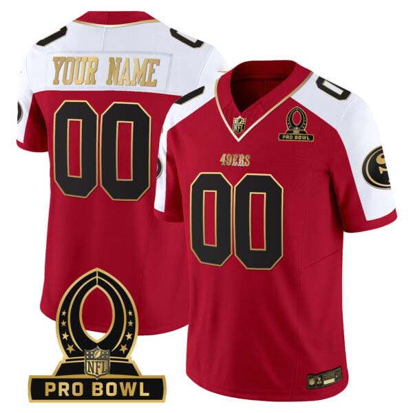 49ers 2024 Pro Bowl Patch Vapor Custom Jersey – All Stitched