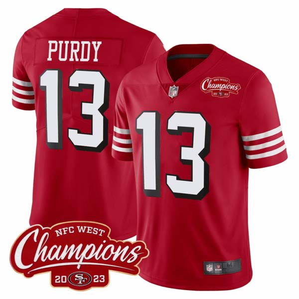 Men’s 49ers 94 Throwback NFC West Champions Patch Jersey – All Stitched