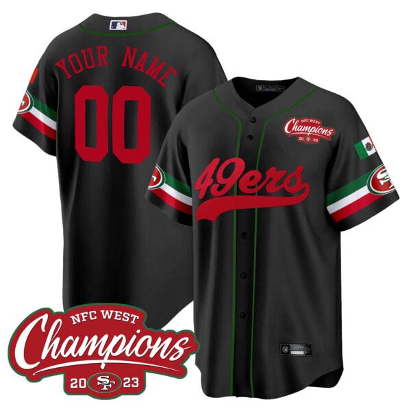 49ers Mexico 2023 NFC West Champions Baseball Custom Jersey – All Stitched