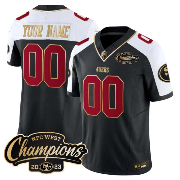 49ers 2023 NFC West Champions Patch Vapor Custom Jersey – All Stitched