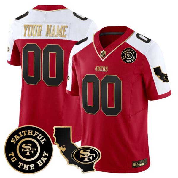49ers Faithful & California Patch Vapor Custom Jersey – All Stitched