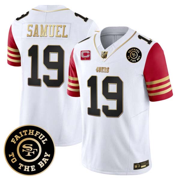 49ers Faithful To The Bay Patch Scarlet Sleeves Vapor Limited Jersey – All Stitched