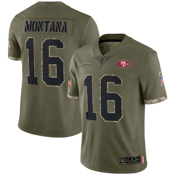 Joe Montana 49ers Salute To Service Jersey – All Stitched