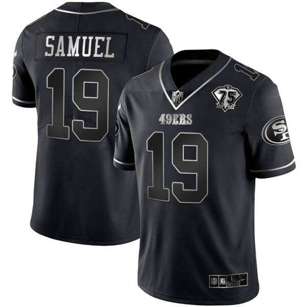 49ers 75th Anniversary Patch Black Silver Limited – All Stitched