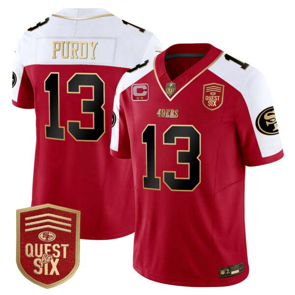 Men’s 49ers Quest For Six Patch Vapor Limited Jersey – All Stitched