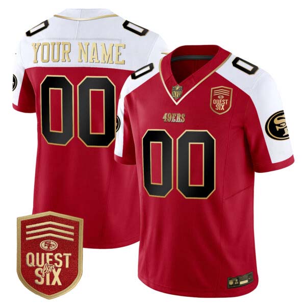 49ers Quest For Six Patch Vapor Limited Custom Jersey – All Stitched